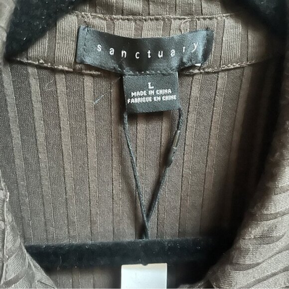 NWT Sanctuary Bodycon button ribbed midi dress Sz L - Picture 8 of 12